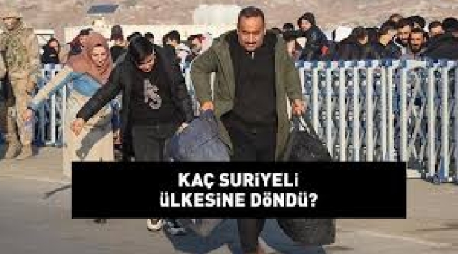 Rejim değişikliği sonrası ülkesine dönen Suriyelilerin sayısı belli oldu!
