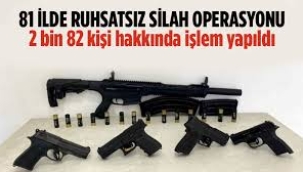 81 ilde ruhsatsız silah operasyonu: 2 bin 82 şüpheliye işlem yapıldı