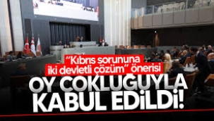 KKTC Cumhuriyet Meclisi, iki devletli çözüm önerisini kabul etti