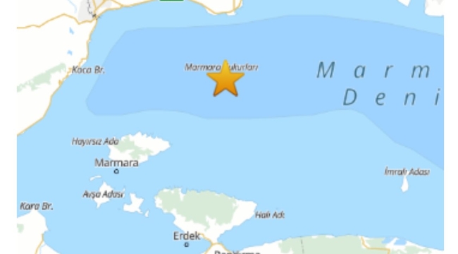 Marmara'de 5 büyüklüğünde deprem