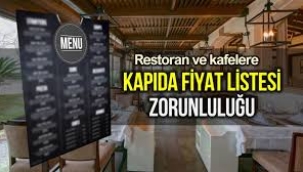 Restoran ve kafelere artık zorunlu: Fiyatlar Bakanlığa bildirilecek