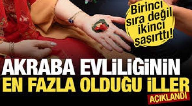 Akraba evliliğinin en fazla olduğu iller açıklandı! Birinciden çok ikinci şaşırttı…