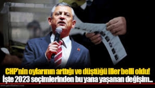 İşte CHP'nin oy oranında artış ve düşüş yaşanan iller!