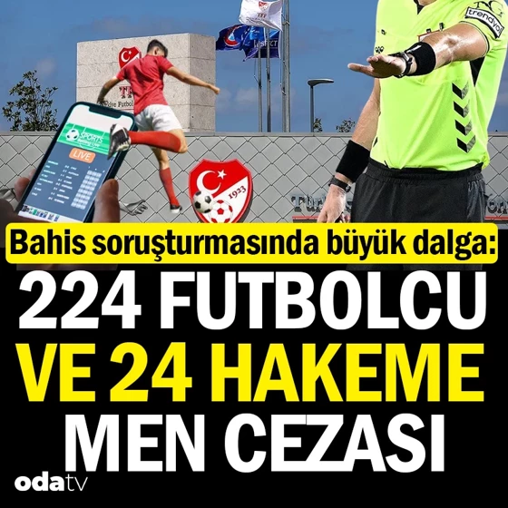  224 futbolcu ve 24 hakeme men cezası