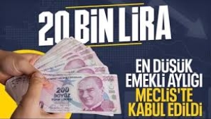 Emeklilere 20 bin lira kabul edildi