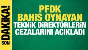 PFDK'den 146 teknik sorumlu ve antrenöre 'bahis' cezası