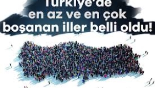 En az ve en çok boşanan şehirler