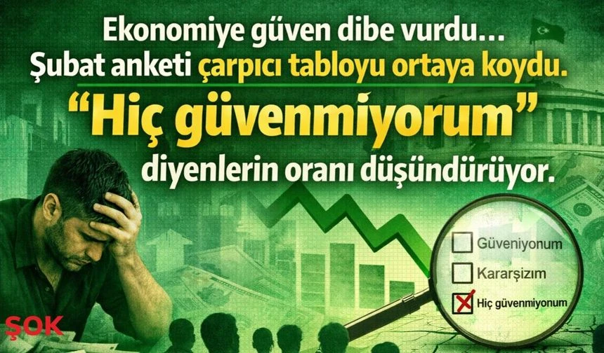 Ekonomiye güven dibe vurdu… Şubat anketi çarpıcı tabloyu ortaya koydu. "Hiç güvenmiyorum" diyenlerin oranı düşündürüyor