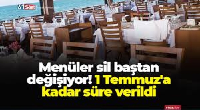 Restoranlarda yeni dönem: Menüler sil baştan... Tarih verildi