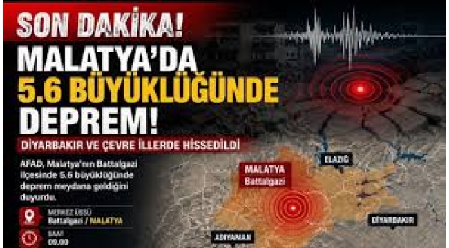 Malatya'da 5.6 büyüklüğünde  deprem