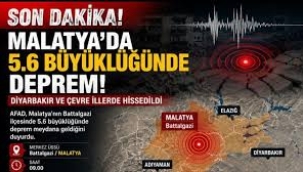 Malatya'da 5.6 büyüklüğünde deprem