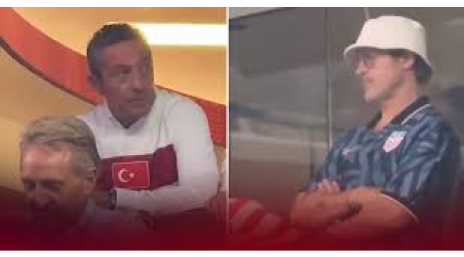 Ali Koç, 7 milyon TL'lik locada Brad Pitt ile Türkiye maçını izledi