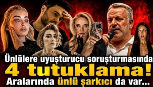 Ünlülere uyuşturucu soruşturmasında 4 tutuklama! Aralarında ünlü şarkıcı da var…
