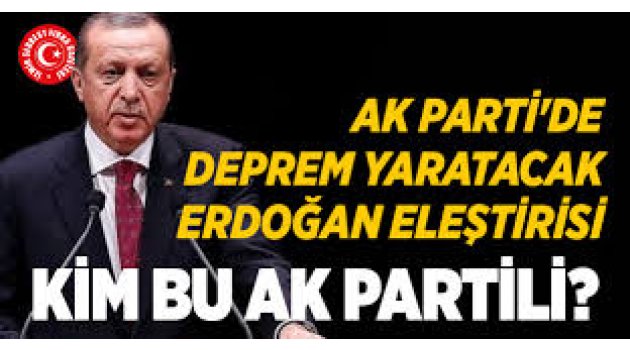 AK Parti'de deprem yaratacak Erdoğan eleştirisi