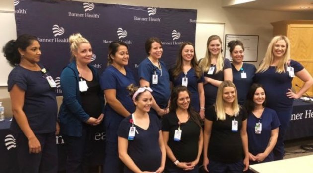 Aynı hastanede 16 hemşire birden hamile