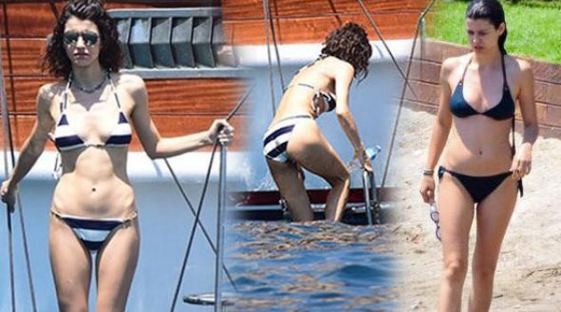 Bikinili görüntülenen Beren Saat'in zayıf hali şok etti