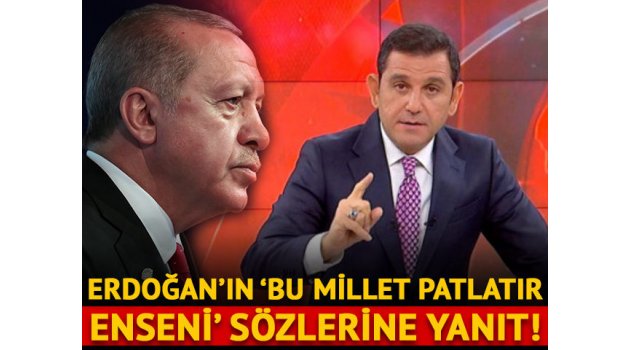 Erdoğan'ın 'Bu millet patlatır enseni' sözlerine Fatih Portakal'dan yanıt geldi