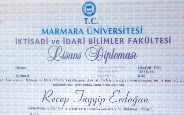 İşte Erdoğan'ın diploması Nagehan Alçı paylaştı