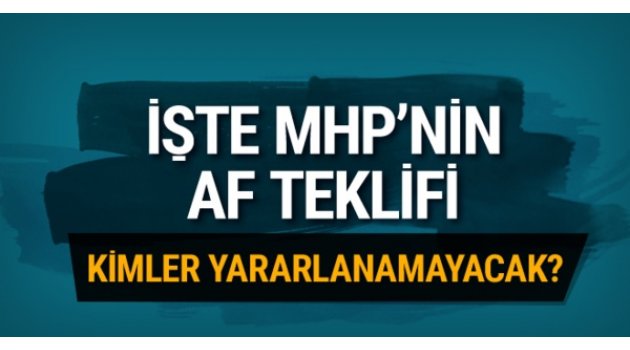 İşte MHP'nin af teklifi…