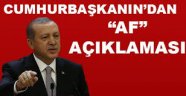 Başkan Erdoğan'dan kritik af açıklaması