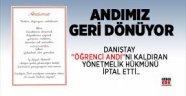 Danıştay Öğrenci Andı'nı kaldıran hükmü iptal etti
