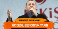 Erdoğan'dan gurbetçilere: Üç değil beş çocuk yapın