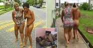 Kocasıyla Yatakta Yakaladığı Kadını Saçından Tutup Sokakta Çıplak Yürüten Kadın