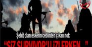 Şehit olan askerin cebinden çıkan not: Siz Survivor'u izlerken...