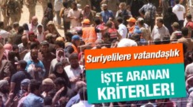 Türk vatandaşı olacak Suriyelilerde aranacak kriterler