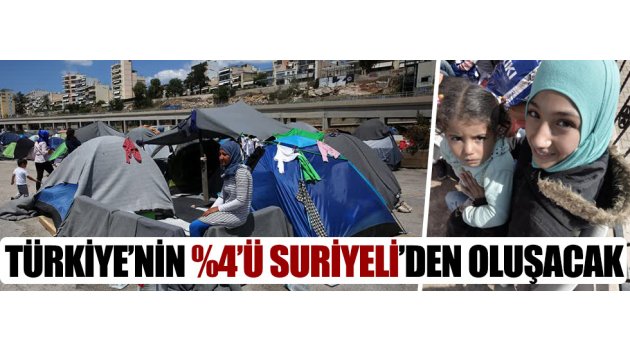 Türkiye'nin yüzde 4'ü Suriyeli'den oluşacak