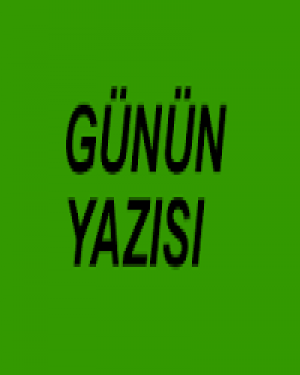 GÜNÜN YAZISI